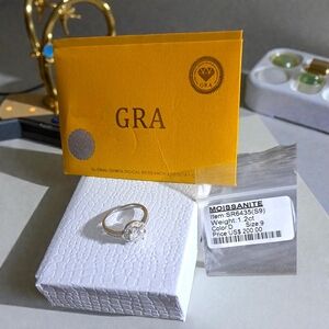 GRA Moissanite Ring 1.2CT D Color Size 9